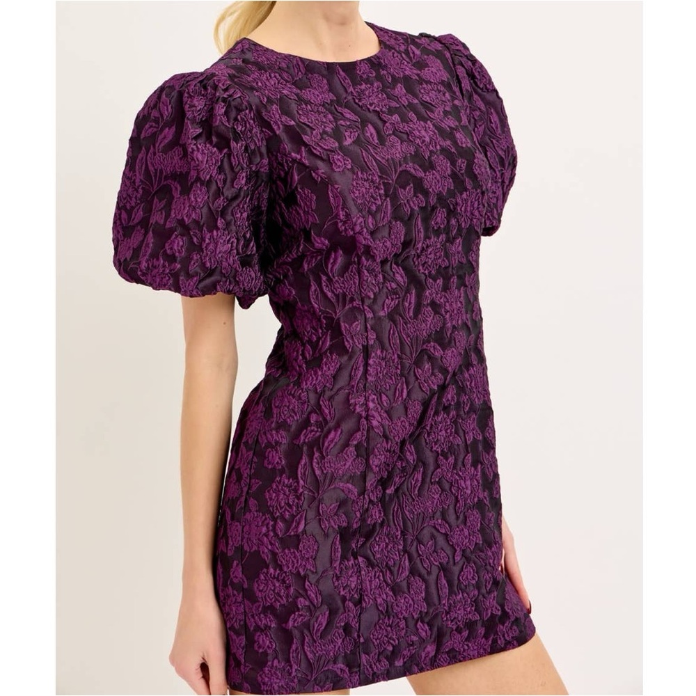NWT Plum Jacquard Cocktail Dress